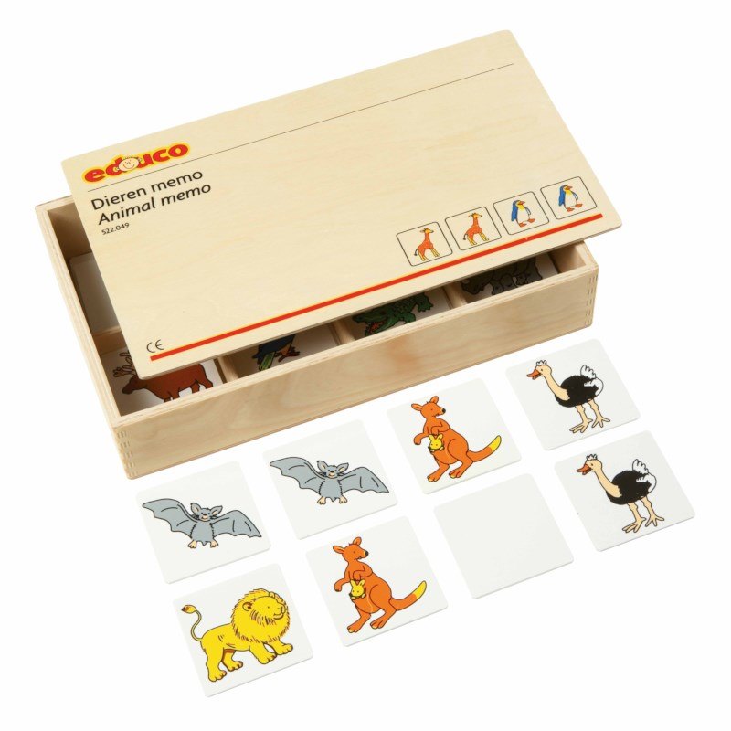 משחק זיכרון חיות מעץ Educo