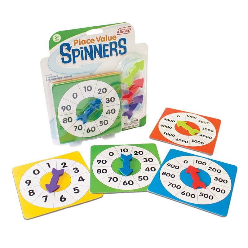 חייגן ערכים ופעולות חשבון | Place Value Spinners Educational בגבולות 0-9999