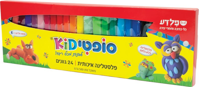 ערכת פלסטלינה | 24 גוונים 500 גר | סופטיקיד