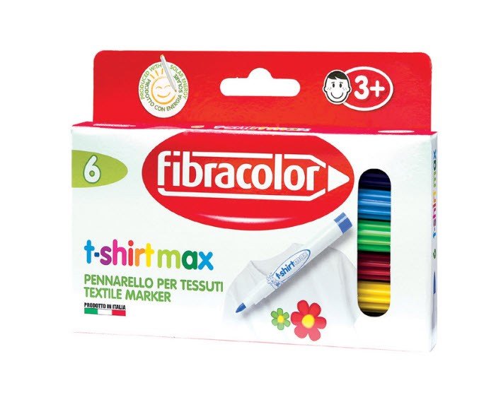 טושים בד וטכסטיל 6 יח' Fibracolor