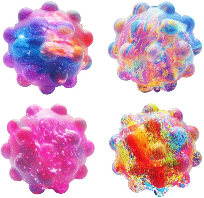 מארז כדורי תחושה סנסור מוטורי 4 Ball Toys, Push Popper Bubble Sensory Toy