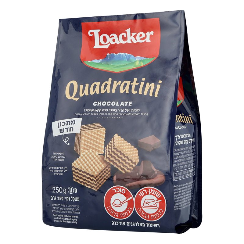 לואקר - קואדרטיני וופל קקאו - 250 גרם