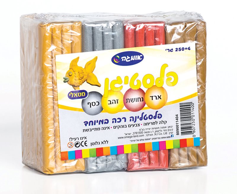 מארז פלסטלינה מטאלי 4*250 גרם |