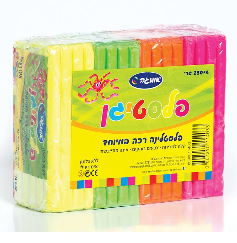 מארז פלסטלינה זוהרת 4*250 גרם | 0135