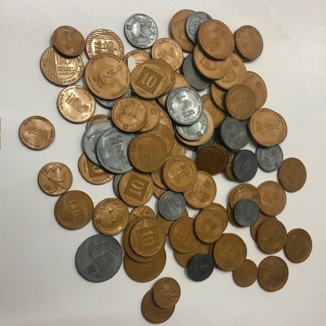 מטבעות כסף מפלסטיק 96 יחידות