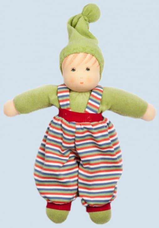 בובה בד 38 ס"מ אקו כותנה אורגנית . ( בן ) Nanchen eco doll