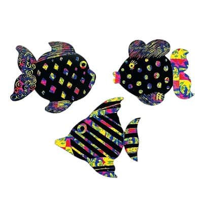 דפי קסם דגים 24 יח' | magic-color-scratch-fish