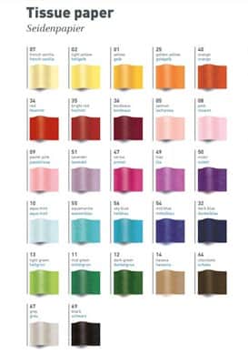 קטלוג גוונים נייר טישו 19 גרם | 50X70 ס"מ