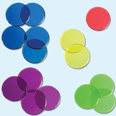 דיסקיות שקופות צבעוניות לשולחן אור | 
Learning Resources Transparent Counters (6 Colours)