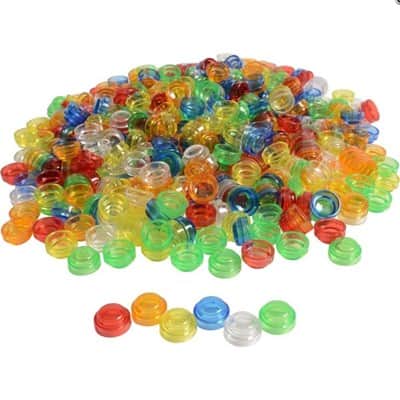 טבעות שקופות צבעוניות שולחן אור | Translucent Stackable Counters 500 pc