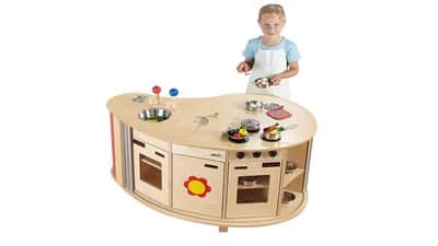 מטבחון מבנה אי לבנה עץ בוק