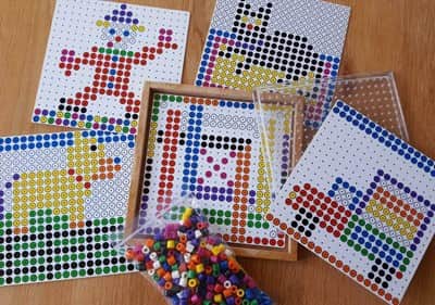 משחק חרוזי התאמה עץ (6) Small beads inlay sets | Rolf