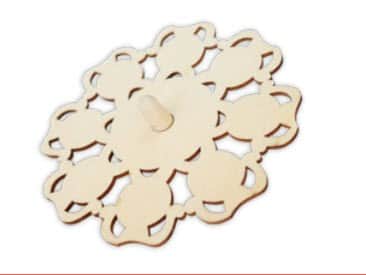 סביבון עץ לצביעה דגם כדים | 41082