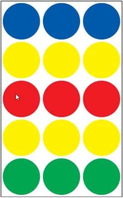 דפי מדבקות עגולות בקוטר 32 מ"מ מעורב צבע 5100.32