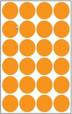 דפי מדבקות עגולות בקוטר 25 מ"מ מעורב צבע 5100.25