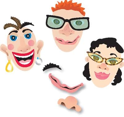 בנה פרצוף מגנטי 47 מגנטים לתווי פנים
