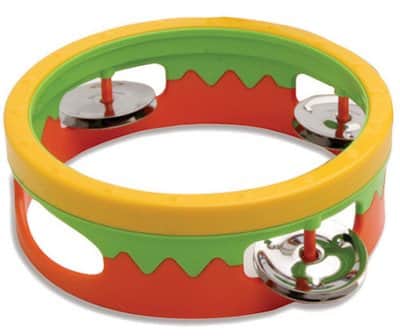 תוף צבעוני ללא עור כולל 3 זוגות מצלצלים