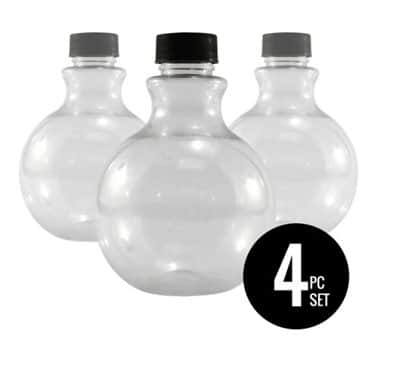 מארז 4 בקבוקי פלסטיק שקופים למילוי חול צבעוני