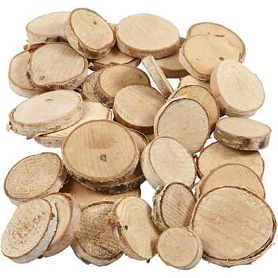 פרוסות גזעי עץ כ 140 יחידות Size: 25-45 mm x 7 mm