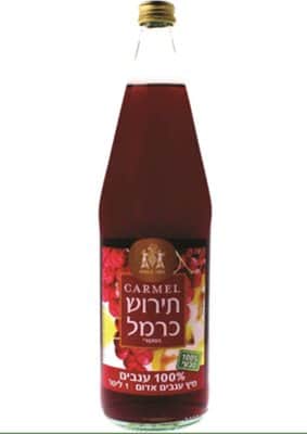 מיץ ענבים תירוש אדום 1 ליטר | תירוש כרמל