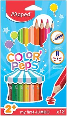 עפרונות צבעוניים אורטופדי מחוזק Triangular Jumbo Colored Pencils