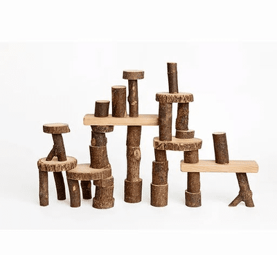 36 בולי עץ טבעי קלאסי Classic Tree Blocks