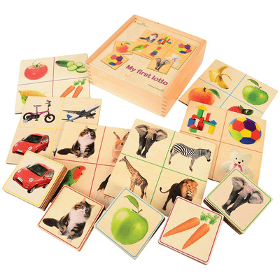 משחק לוטו טף בקופסת עץ