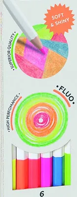 6 עפרונות שעווה זוהר משושה Primo