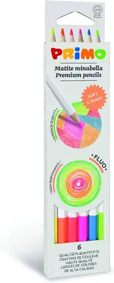 6 עפרונות שעווה זוהר משושה Primo