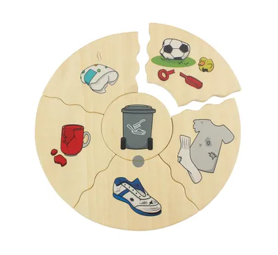 פאזל מיחזור והפרדה נכונה של פסולת מעץ beleduc