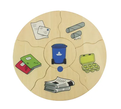 פאזל מיחזור והפרדה נכונה של פסולת מעץ beleduc