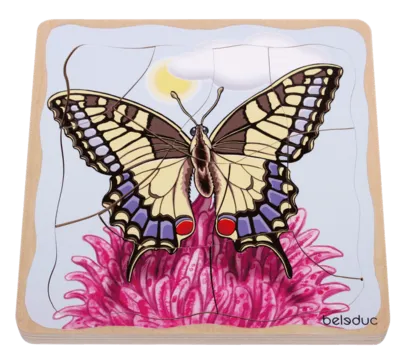 משחק פאזל שכבות פרפר מעץ beleduc