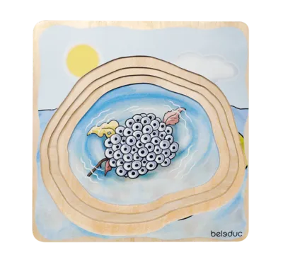 משחק פאזל שכבות צפרדע מעץ beleduc