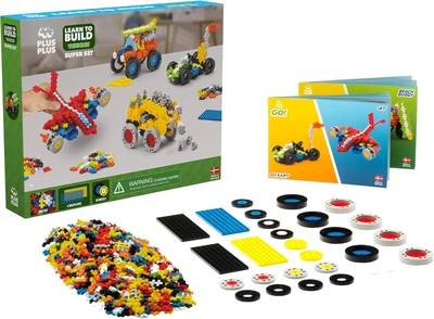 משחק פלוס פלוס 800 חלקים + 4 משטחים + 18 גלגלים Plus-Plus l