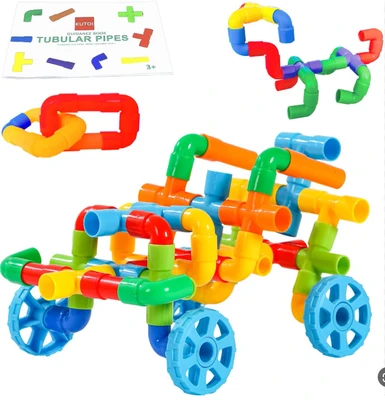 הרכבת צינורות ג'מבו XXL עם גלגלים 156 חלקים