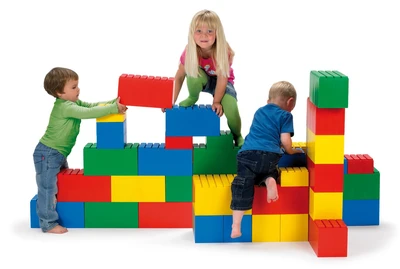 קוביות בניה ענק 26 יח אדום & כחול Dantoy