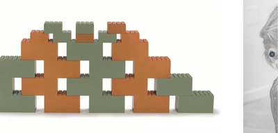 קוביות בניה ענק 26 יח אדום & כחול Dantoy
