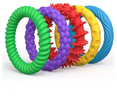 6 טבעות ידיים חושיות בעלי מרקמים שונים