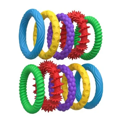 6 טבעות ידיים חושיות בעלי מרקמים שונים