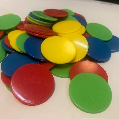 60 דיסקיות משחק פלסטיק צבעוני קוטר : 3 ס"מ