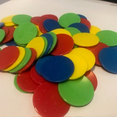 60 דיסקיות משחק פלסטיק צבעוני קוטר : 3 ס"מ
