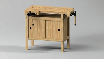 שולחן נגריה מעץ אשור גרמני 920X540X640 מ"מ