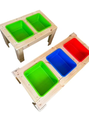 שולחן חול מים 2 מיכלים 90X60X50 ס"מ