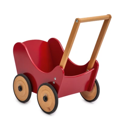 עגלת בובה עץ אשור מלא Puppenwagen תוצרת גרמניה