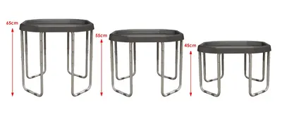 מעמד מתכת מתכונן  לשלושה גבהים