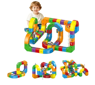 קוביות בנייה מסלול רכבת חשמלי מאתגר כוח משיכה