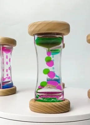 שעון זמן נוזלי מעץ 15 ס"מ