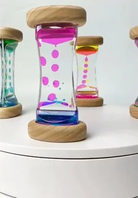 שעון זמן נוזלי מעץ 15 ס"מ