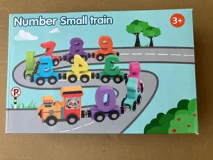 רכבת מספרים מגנטית מעץ