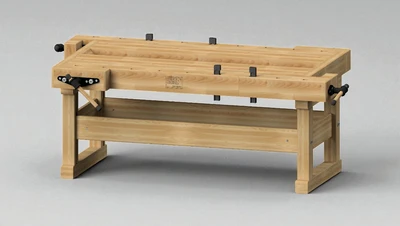 שולחן עבודה מקצועי עץ אשור גרמני 1800x1120x750 mm